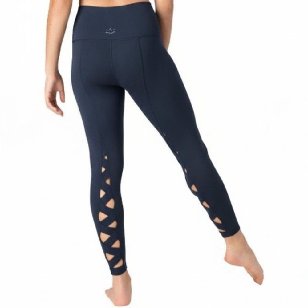 Women's Beyond Yoga Navy Live On High-Waisted Midi Legging Cutouts XS